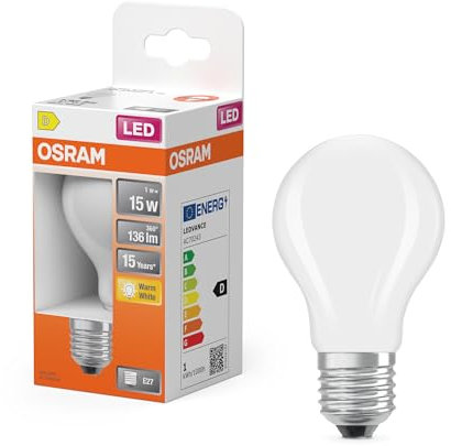 OSRAM Lampada LED Star bulb A15 filamento, 2700 K bianco caldo, 1 W, E27, satinato, 136 lm, 15.000 h, per piccoli apparecchi di illuminazione, illuminazione generale, antiabbagliamento