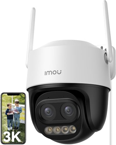 Imou 3K 5 MP WiFi-övervakningskamera utomhus dubbellins med hybridzoom12X