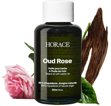 HORACE Beard Oil for Men - Oud Rose - 30 ml | Nourishing Beard Oil for Softer, Smoother & Better-Looking Facial Hair - Helps Condition Beard and Skin