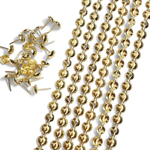 Let's Decor, 10 mètres de diamètre, 11 mm de diamètre, clous décoratifs, clous de tapissier, clous de canapé assortis (N: 9.5 mm doré) …