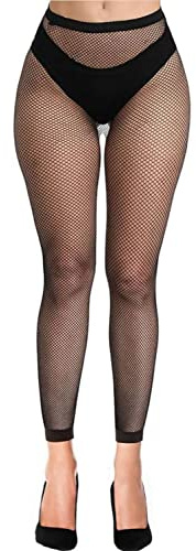 Simply Joshimo Womens Black Fishnet Net Footless Fashion Tights | Small Net No Toes Fine Pantyhose