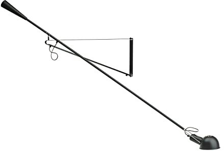 FLOS 265 Lampada da Parete a Luce Diretta, Lampada di Design da Paolo Rizzatto, Lampada per Interni con Riflettore e Braccio Orientabile 2050 mm, Lunghezza Cavo 2030 mm, 220-250 V, 75 W, Colore Nero