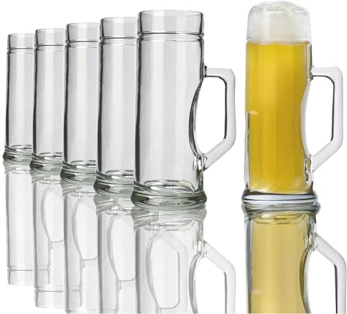 Stölzle Oberglas Bierkrug Premium glatt / 6er Set Bierkrüge 0,3 Liter/Stabiler Bier Krug/Biergläser 0,3 Liter aus Soda Lime Glas/Bierseidel 0,3l Spülmaschinengeeignet