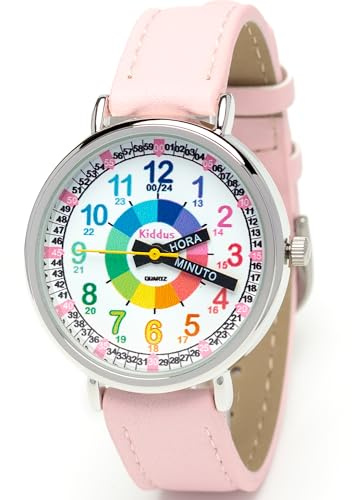 Kiddus Orologio Educativo per Bambino e Bambina dai 5 ai 10 Anni, Orologio Analogico Didattico per Imparare l'Ora, Movimento Giapponese