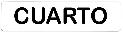 Becral® - Señal adhesiva de PVC CUARTO | Placa puerta PVC BLANCO | Señal informativa | Cartel Puerta 200X50mm