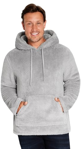 CityComfort Pull Homme Pilou Pilou Sweat Homme à Capuche en Polaire Peluche Sweat Moumoute Fourrure Tailles Adulte Ado du M au 3XL (Gris, M)