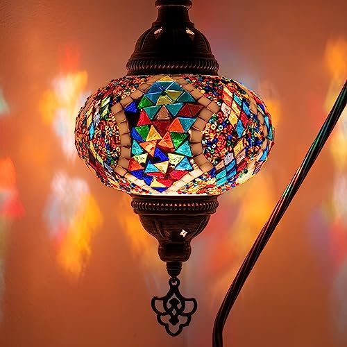 Lampe de table orientale en mosaïque marocaine Lampe décorative en mosaïque turque faite à la main (12ème coloré)