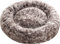 Comlax Beruhigende Donut Hundebetten XL, Rundes Kissen mit abnehmbarem waschbarem Bezug, Anti-Angst-Kunstfell-Kuscheltier, Flauschiges, bequemes, pelziges Haustierbett (80cm, Braun)