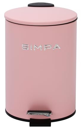 simpa 3L 3 Litre Matt Pink Slim Soft-Closing Pedal Dustbin.
