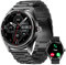 TOOBUR Smartwatch Herren Metalllünette mit Telefonfunktion, Fitnessuhr mit 100 Sports Laufen, 24/7 Puls, Schrittzähler und Fitness-Tracker, IP68 Wasserdicht Schwimmen, Kompatibel Android iOS