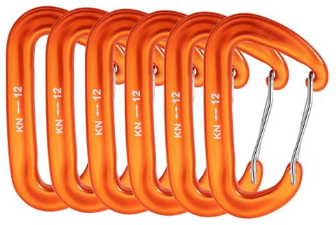6 Stück Karabinerhaken Karabiner Klettern Schwerlast Alu Karabinerhaken ：Groß 12KN (1200KG) Karabinerhaken Schwerlast für Hundeleine Outdoor Camping Hängematten Rucksackreisen Schlüsselanhänger