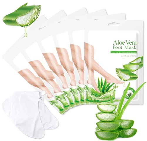 PAYFULLY Hornhaut Socken, 6 Paar Aloe Vera Fußmaske, Feuchtigkeitsspendende Pflege Fussmaske Socken, Hornhautsocken für Trockene und Rissige Füße, Hornhautentferner Socken für Frauen & Männer