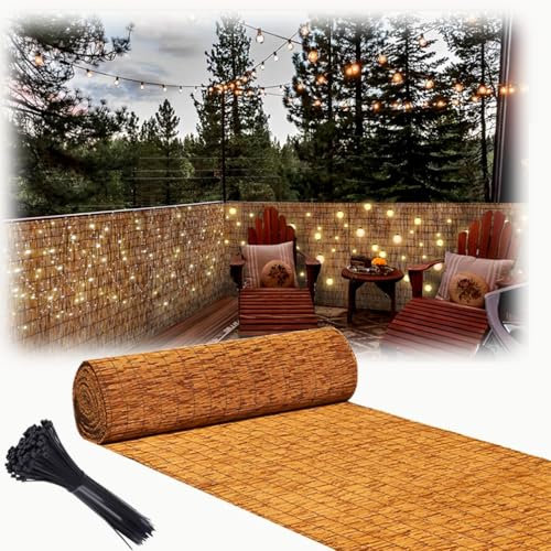 30-180cm Pantalla Privacidad Rollo De Valla De Caña ProteccióN Solar para Exteriores Vallas Decorativas de JardíN Valla de Estera De Bambú para Piscina FáCil Montaje(Marrón)