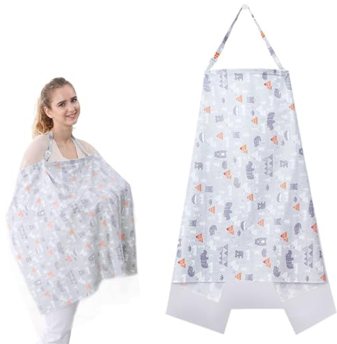 JEYORZY 1 x Nursing Cover for Babies, Nursing Cover for On the Go Nursing Scarf Nursing Apron for Babies Breastfeeding Cover Cotton Nursing Scarf Breastfeeding Cover Breathable and Lightweight for On