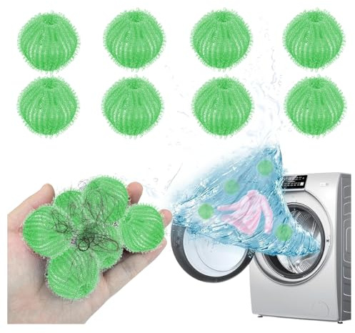 Boule Anti Poils Machine à Laver, Lot de 8 Boules de Séchage Nylon Résistant Au Décolorage pour Friction Accrue pour Un nettoyage Efficace Des Poils et Salissures Réduire l'enchevêtrement