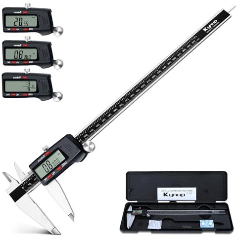 Kynup Digital Calipers, 300mm Caliper Measuring Tool with Stainless Steel | Vernier Calipers with Stainless Steel, Inch/ mm/ Fraction Conversion, Caliper Measuring Tool for Household, DIY & Jewelry