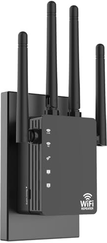 WiFi Repeater Signal Extender, Extends Coverage to 12880 Sq.ft, Handles 105 Devices, Dual-Band 5GHz/2.4GHz Wireless Repeater Amplifier, WiFi Extender for Home Use