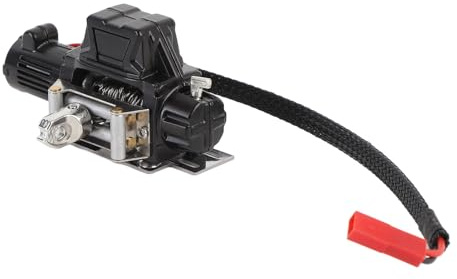 ZASCHMOY Treuil sur Chenilles 1/10 RC en Métal de Remplacement pour SCX10 – Treuil de Simulation de qualité Supérieure pour Voiture RC à l'échelle 1/10 – Conception Robuste et Durable (Black)