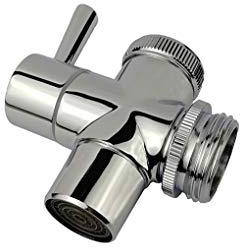 All Brass Sink to Garden Hose Diverter Valve with Aerator, Faucet Adapter for Bathroom/Kitchen Connection, Portable Washing Machine/Dishwasher (G1/2 * 3/4, Chrome)