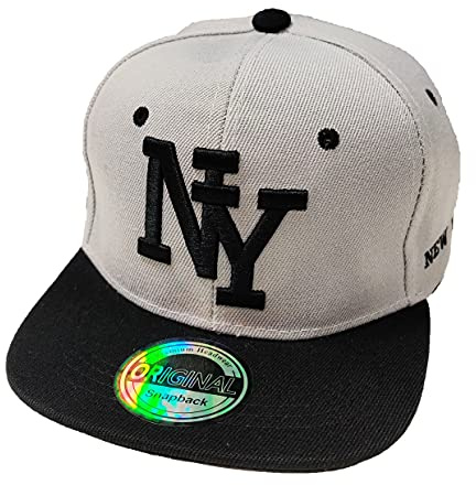 J26 Kids Casquette SNAPBACK USA pour Enfants Kappe Basecap Bonnet Trucker Cappy Sport NY, Gris/bleu, taille unique
