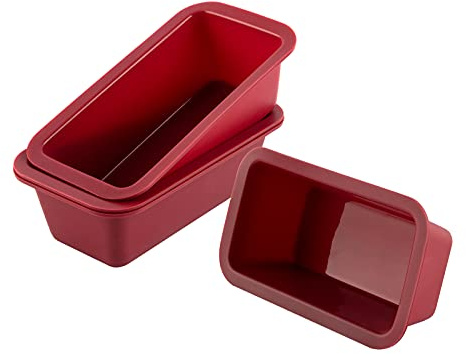 Silicone Mini Bread Loaf Pans, 4 PCS 6.1*3.3*2 Inch Rectangle Silicone Mold