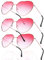 QincLing 3 Paare Hippie Gläser, Sonnenbrilles Retro Vintage Brille Herz Sonnenbrilles Rot Kostüm Brilles Hippie Sonnenbrille Herz für Herren Damen Brilles, Rose Gold Rahmen