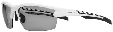 NAKED Optics Sportbrille Herren - Ultraleichte Fahrradbrille Damen - Bequeme Sport Sonnenbrille mit Anti-Slip Pads - Schnelle Brille ideal für Radfahren (Halfframe White/Photochromic Lens)