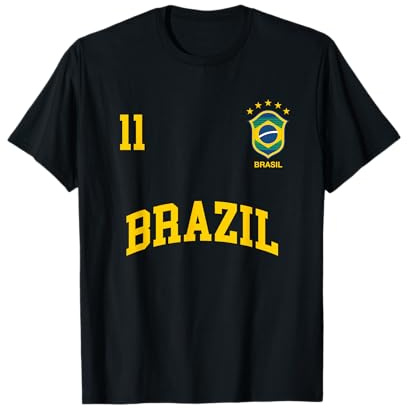 Camiseta Brasil Número 11 (Back) Camiseta brasileña del Equipo de fútbol Camiseta