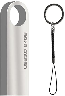 Chiavetta USB 3.0 64 GB, Mini PenDrive 3.0 64Giga Metallo USB Flash Drive USB Key 64gb per PC, Laptop, ecc(Argento)