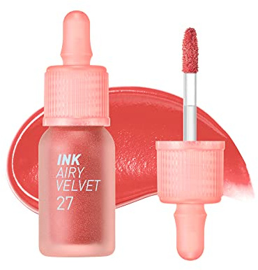 PERIPERA Ink Airy Velvet Lip Tint – Lightweight Matte Finish, Long Lasting, Moisturizing Formula (27 Inside Peach)