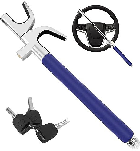 SURDOCA Multifunktions lenkradkralle, Hochsicheres Anti-Diebstahl Lenkradschloss mit Fensterbrecher, Universelles Auto Lenkradschloss, Einfache Installation für Auto LKW SUV Van