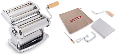 Imperia IPASTA Ruvida Linea Classica. Macchina per Pasta Ruvida. 100% Made in Italy. Macchina Pasta Fresca in Acciaio Inox. Sfogliatrice Crea Pasta Ruvida per sfoglia, lasagnette e Fettuccine.