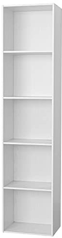 Gardenia Estantería de 5 estantes, Madera, Blanco