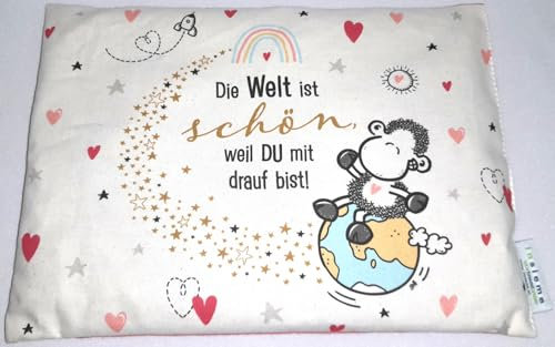 Traumhafte Genusswelten Kirschkernkissen Die Welt ist schön, Weil Du mit Drauf bist! von Sheepworld