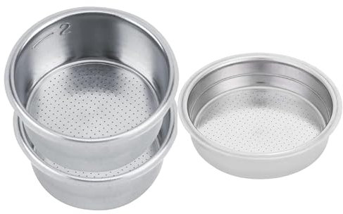 Filtro caffè in acciaio inox da 51 mm, cestello filtro per 1 e 2 tazze, compatibile con macchine da caffè Cecotec, Ufesa, Breville (3 pezzi)
