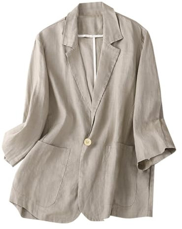 Damen Blazer, Jackett Frühling Casual Sweatblazer, Open Front Einfarbig Slim Fit Blaser Jacke Oversize Blazer Damen Kurz Bequem Bügelfrei Damenjacken Frühjahr Sommer Blazer