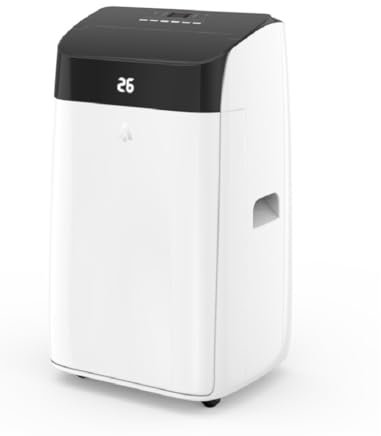 Climatiseur Mobile Silencieux Portable 3-en-1 10000 BTU fonction de refroidissement de ventilation et de déshumidification avec ventilateur à 2 vitesse minuterie de 24 heures [Classe énergétique A]