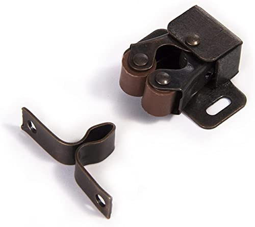 Moraillon de serrure de porte à boulon coulissant, boulon de porte, butées de porte de meuble couleur cuivre antique, loquet de porte d'armoire, double loqueteau avec gâche et bouton de vis gratuit