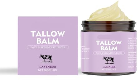 Lavendel-Talg-Feuchtigkeitscreme – Feuchtigkeitsspendend For Gesicht, Körper Und Hände, Pflege Trockene Haut, Hilft, Die Weich Geschmeidig Zu Halten(3PCs)