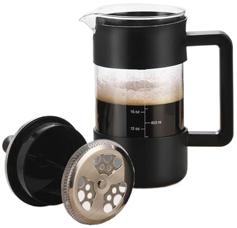 Ahuuen Máquina de Café Prensa Francesa 1 Litro - Cafeteras Portátiles de Prensa Fría,Antigoteo para Fiestas Oficina Acampada Viajes Sala Cocina