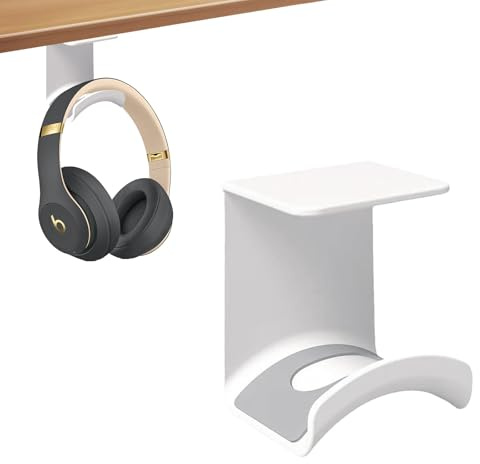 SoeUyd Hörlurshållare, hörlurshållare bord, hörlurshållare väggfäste med stark tejp, hörlurshållare hörlursstativ för de flesta spelhörlurar (A)