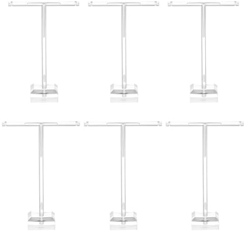 QUARKZMAN Portaorecchini, 6 Pezzi Supporto Per Orecchini A T Organizzatore Portaorecchini Scaffale Espositivo Per Orecchini Per Collane Bracciali Accessori Fotografici, Trasparente