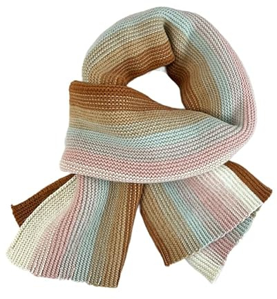 Kashmirscarf， Vinterullsjal for kvinnor, flerfärgad, 180x25 cm, 2-pack(Pink Gradient)