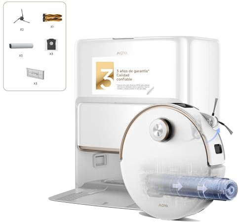 Mova Z60 Ultra Roller Complete Saugroboter mit Wischfunktion, HydroForce-Wischen, AutoShield-Technologie, LiftPro-Gehäuse und StepMaster 2.0-System, 28.000 Pa Saugkraft, Wischen mit DuoSolution-System