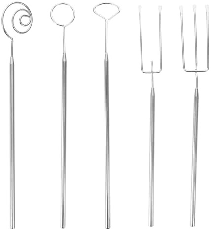 CHICAMPERA Set 5 Forchette Fonduta in Acciaio Inossidabile per Cioccolato e Caramelle Impugnatura Antiscivolo Facile da Pulire per Feste a Casa e Dessert