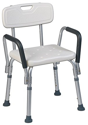 Teqler ® T-135303 Duschstuhl, Badehocker für Pflegebedürftige, Höhenverstellbar 38-45cm