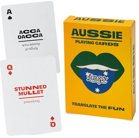 Lingo Slang Playing Cards | Language Learning Game Set | Fun Visual Flashcard Deck to Increase Vocabulary and Pronunciation Skills (Aussie Slang)