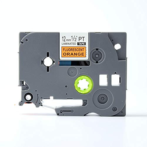 IDIK TZe-B31 12 mm svart på influensa. Orange TZ-B31 kompatibla etikettband för ptouch-etikettskrivare