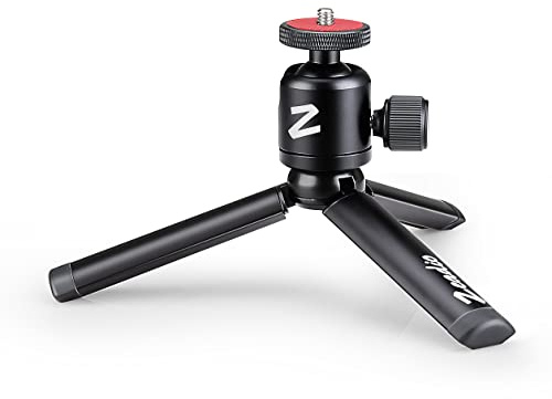 Zeadio Metal Mini Tripod + Ball Head Mount, with 1/4 Inch Screw Desktop Tabletop Stand Tripod, Fits for Smooth 4, Osmo Mobile, Vimble 2, Gimbal Handle Grip Stabilizer and All Cameras
