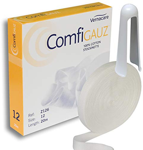 Comfigauz Size '12' Tubular Natural Cotton Stockinette Bandage - Unstretched (Flat Diameter Width) 2.7cm - Ideal for Bulky Fingers and Toes - 20m Length (1 Box) + Applicator